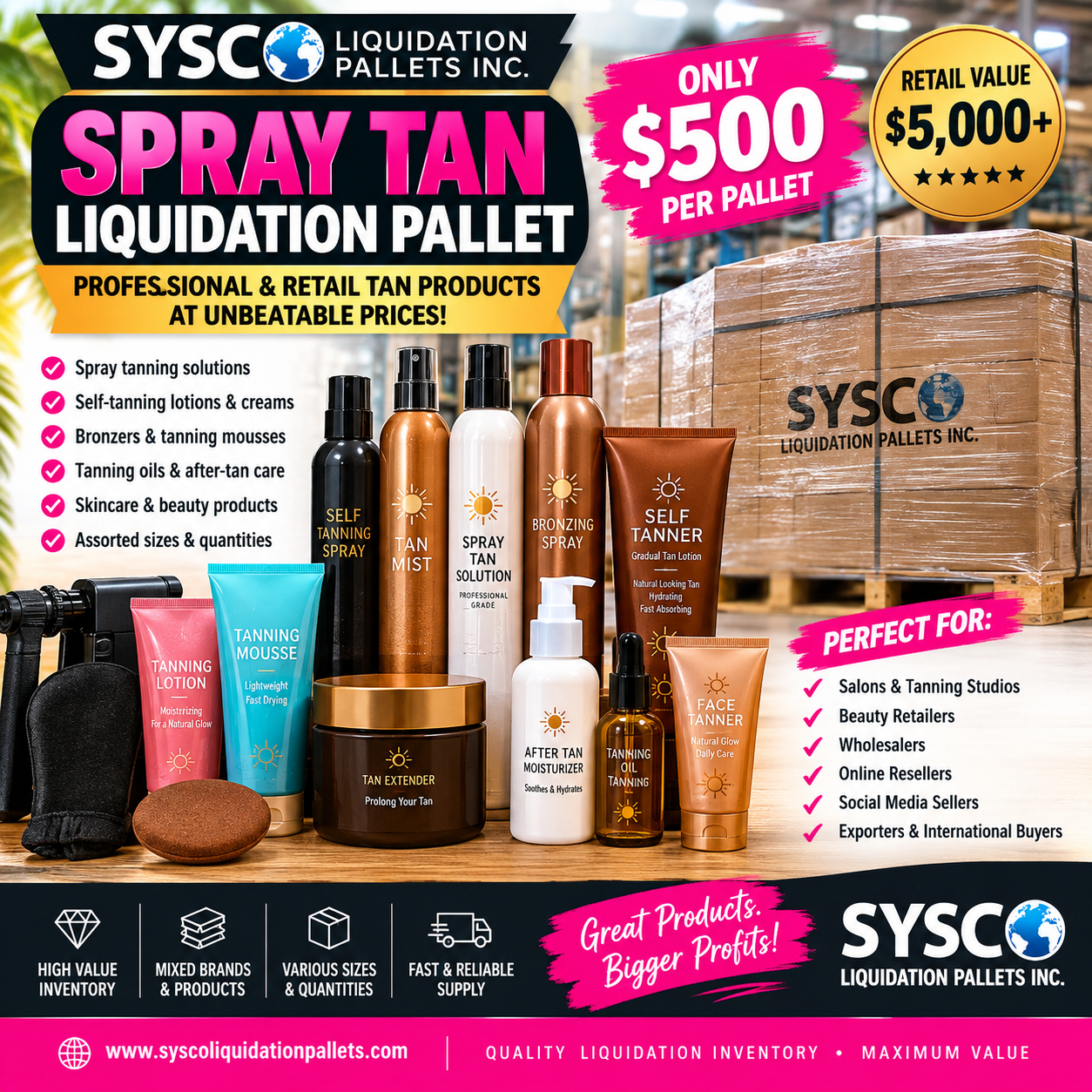 SPRAY TAN LIQUIDATION PALLET
